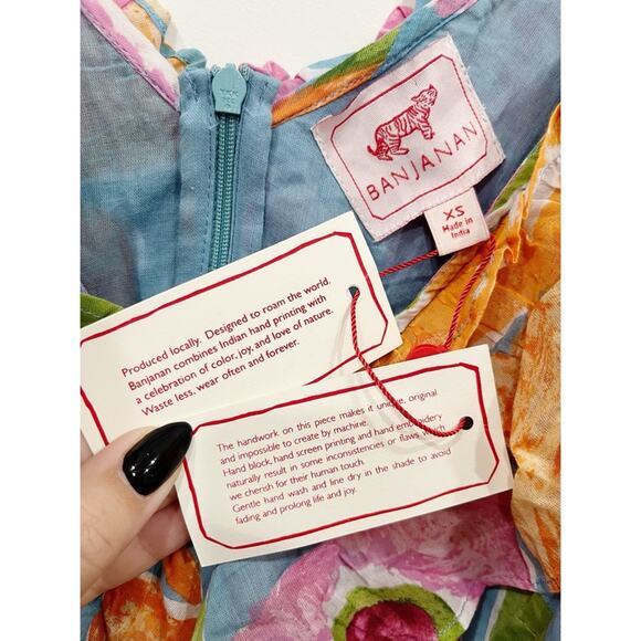 NWT Banjanan Scorpio Mini Dress in Euphoric Bloom Floral Ruffle Cotton - Picture 12 of 16